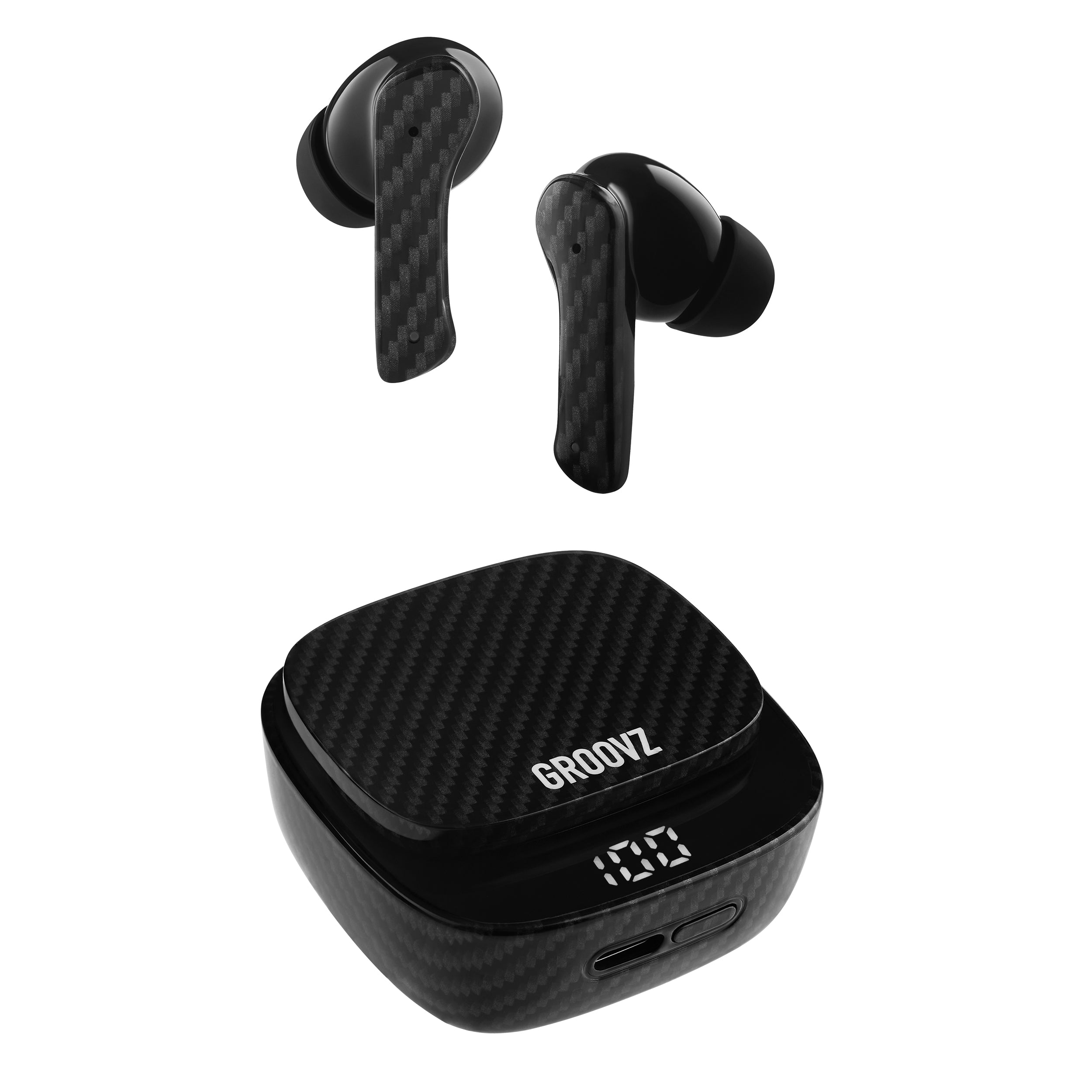 Groovz True Wireless Earbuds | 26-Hour Playtime + Smart Charging Case