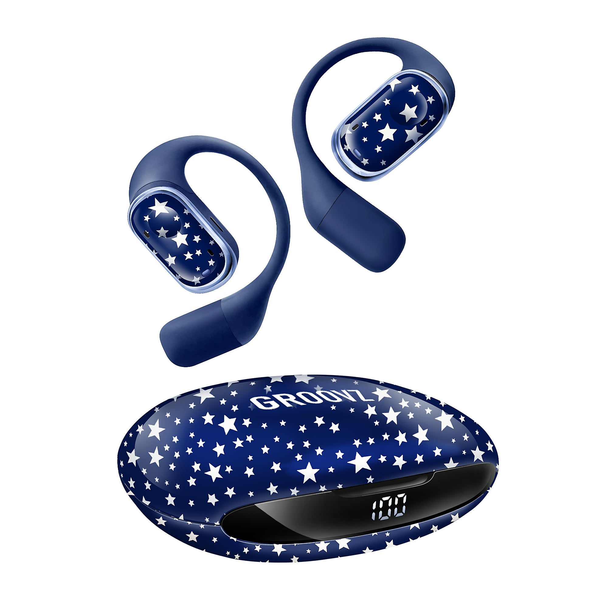 All-New Groovz Plus Open-Ear True Wireless Headphones with Smart Battery Display