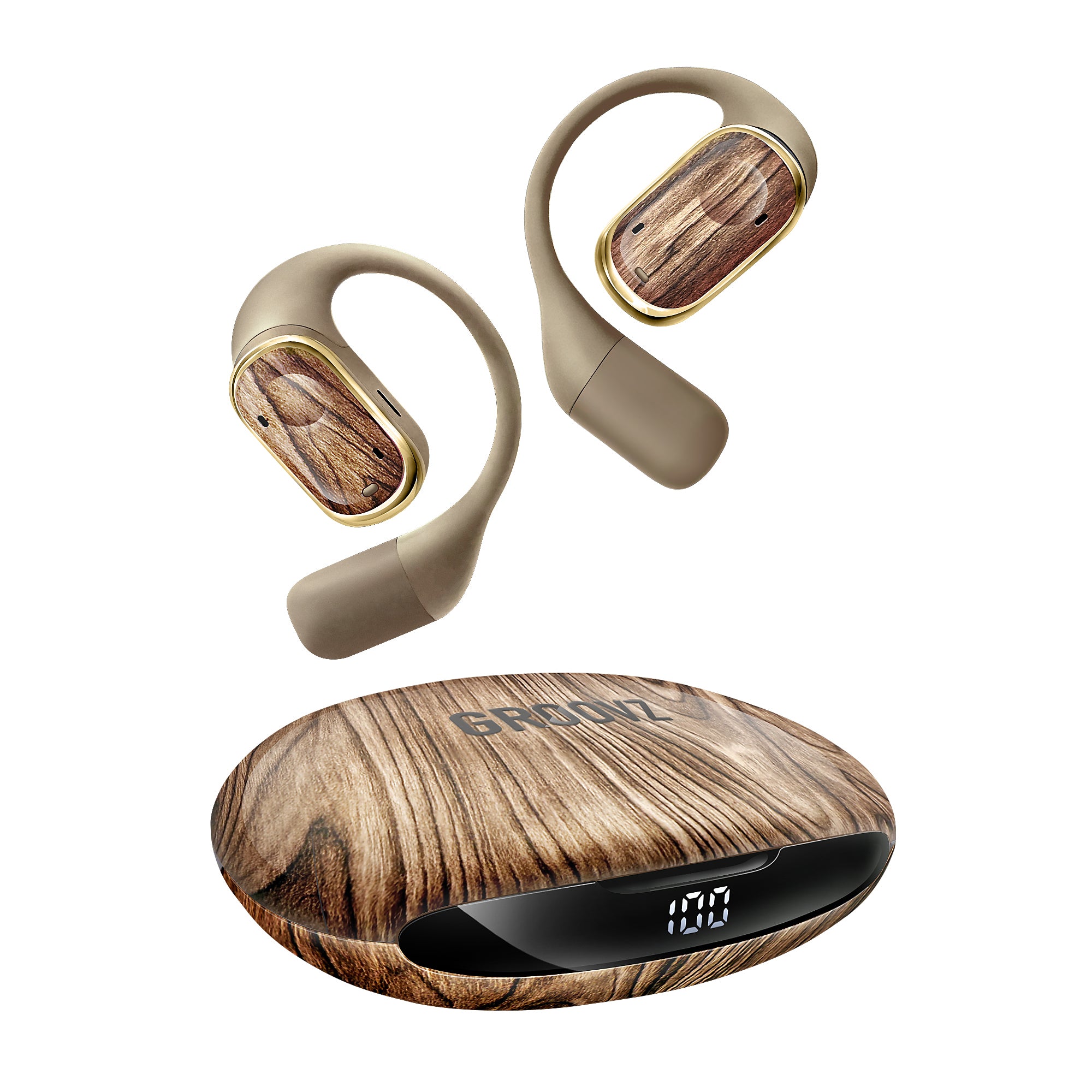 All-New Groovz Plus Open-Ear True Wireless Headphones with Smart Battery Display