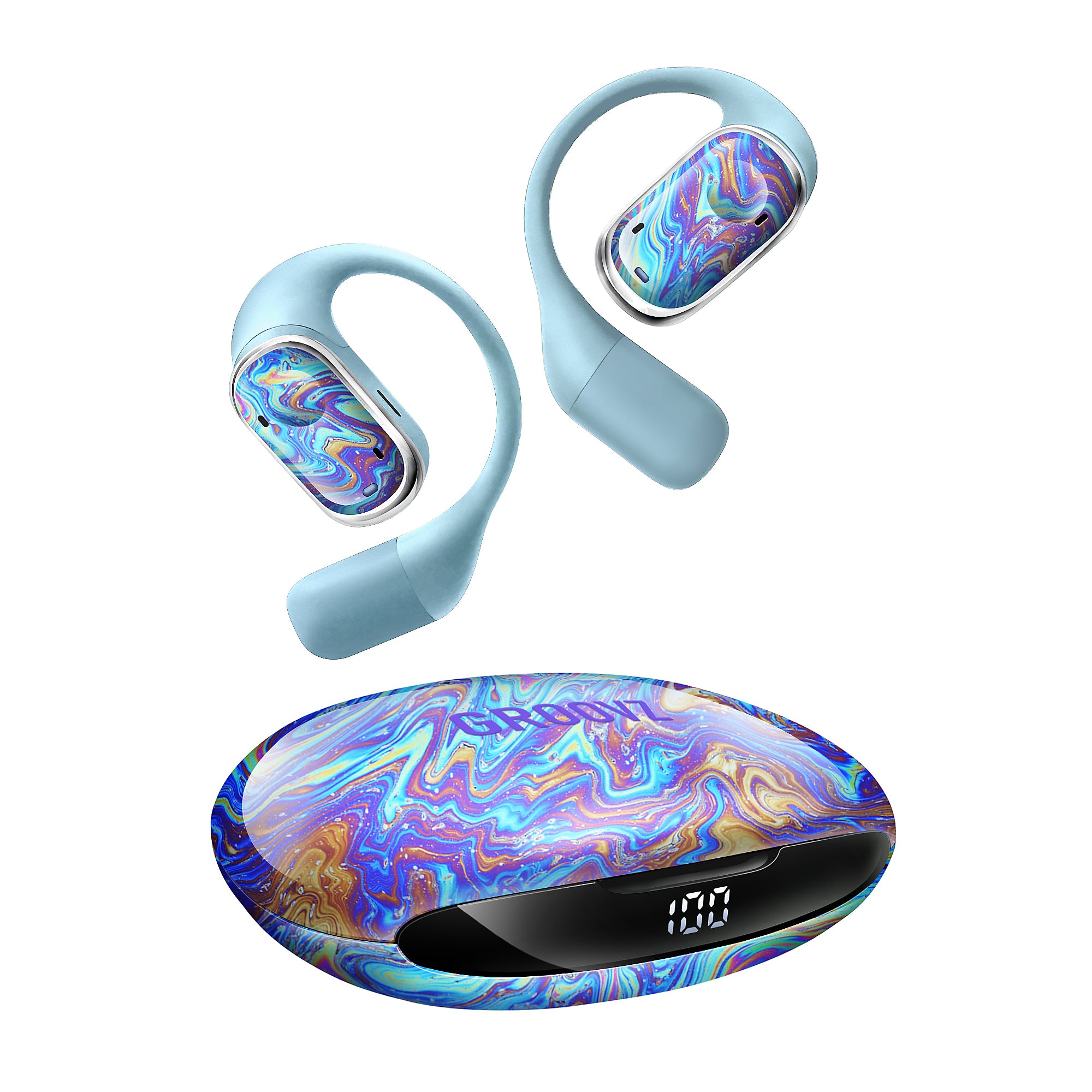 All-New Groovz Plus Open-Ear True Wireless Headphones with Smart Battery Display