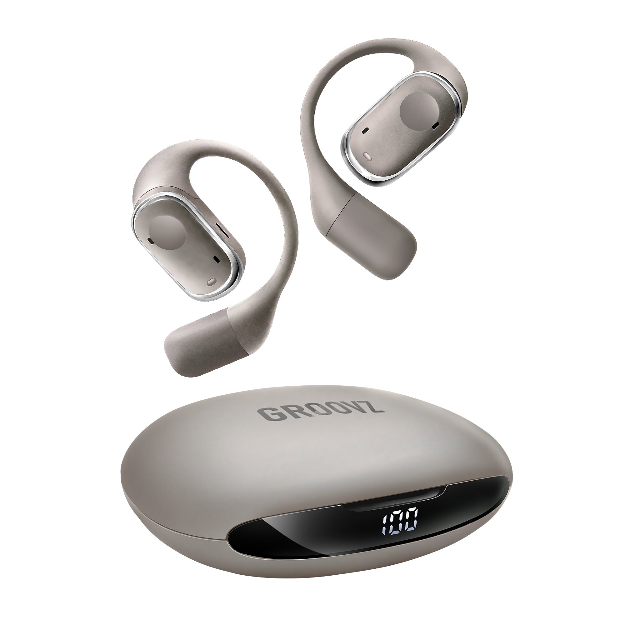 Groovz Plus Open-Ear Headphones with Smart Battery Display